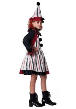 Clever Clown Child Costume For Girls -Halloween Costumes Shop girls clever clown child costume alt 2