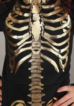 Girl's Gilded Skeleton Costume Dress 7 Girl's Gilded Skeleton Costume Dress -Halloween Costumes Shop girls gilded skeleton dress costume alt 3