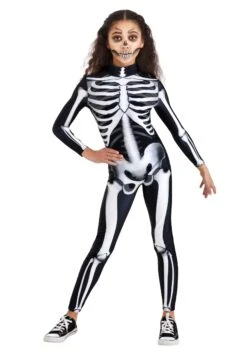 Girl's Skeleton Jumpsuit Costume