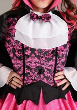 Pink Vampire Costume For Girls -Halloween Costumes Shop girls pink vampire costume alt 2