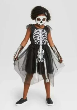 Skeleton Costume Dress For Girls