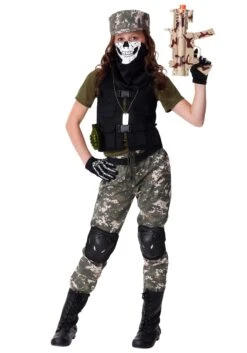 Girl's Stealth Soldier Costume
