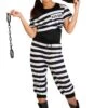 Girls Striped Prisoner Costume