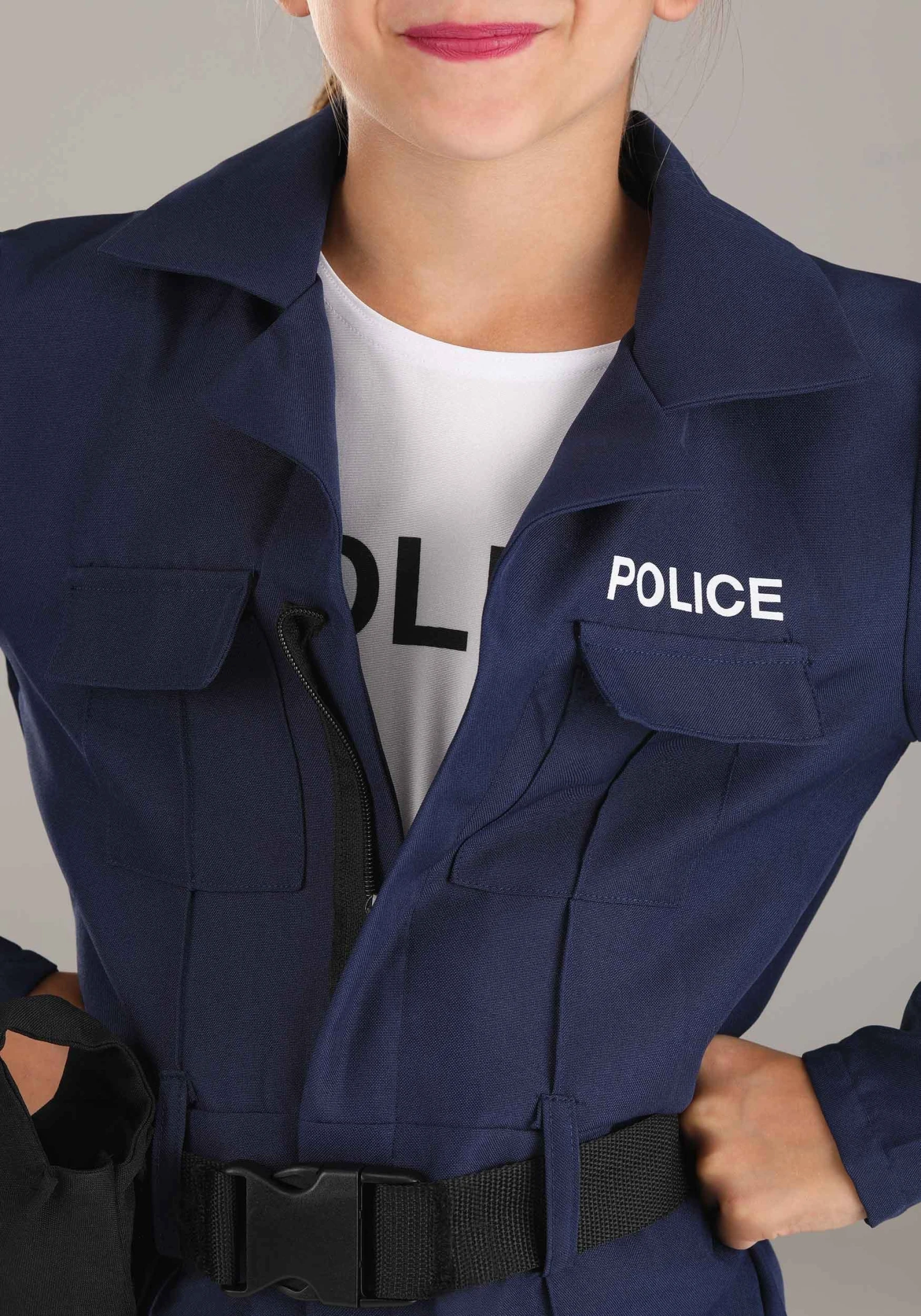 Girl's Tactical Cop Jumpsuit Costume 3 Girl's Tactical Cop Jumpsuit Costume - Image 3