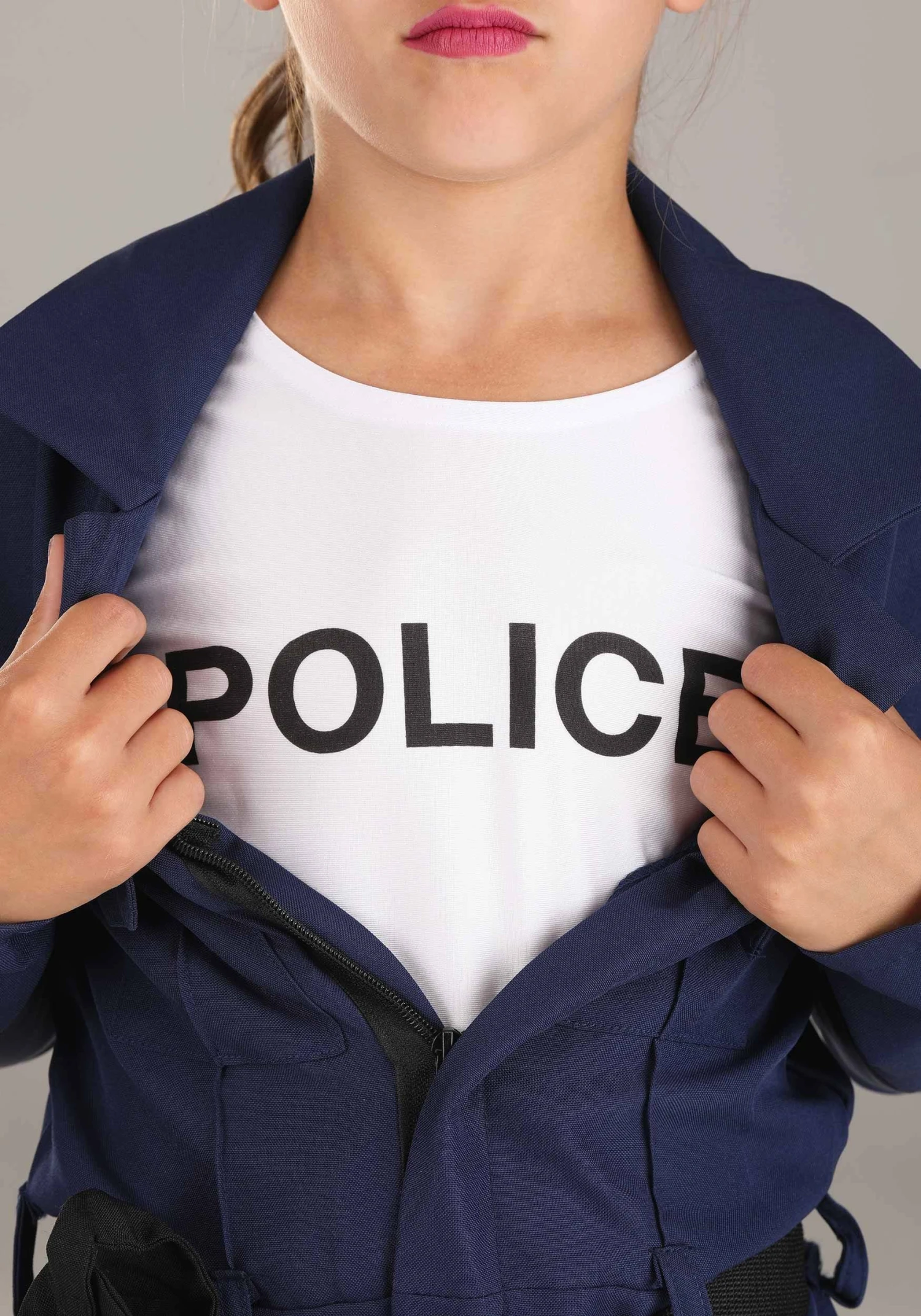 Girl's Tactical Cop Jumpsuit Costume 4 Girl's Tactical Cop Jumpsuit Costume - Image 4