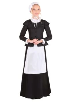 Thankful Pilgrim Costume For Girls -Halloween Costumes Shop girls thankful pilgrim costume alt 2