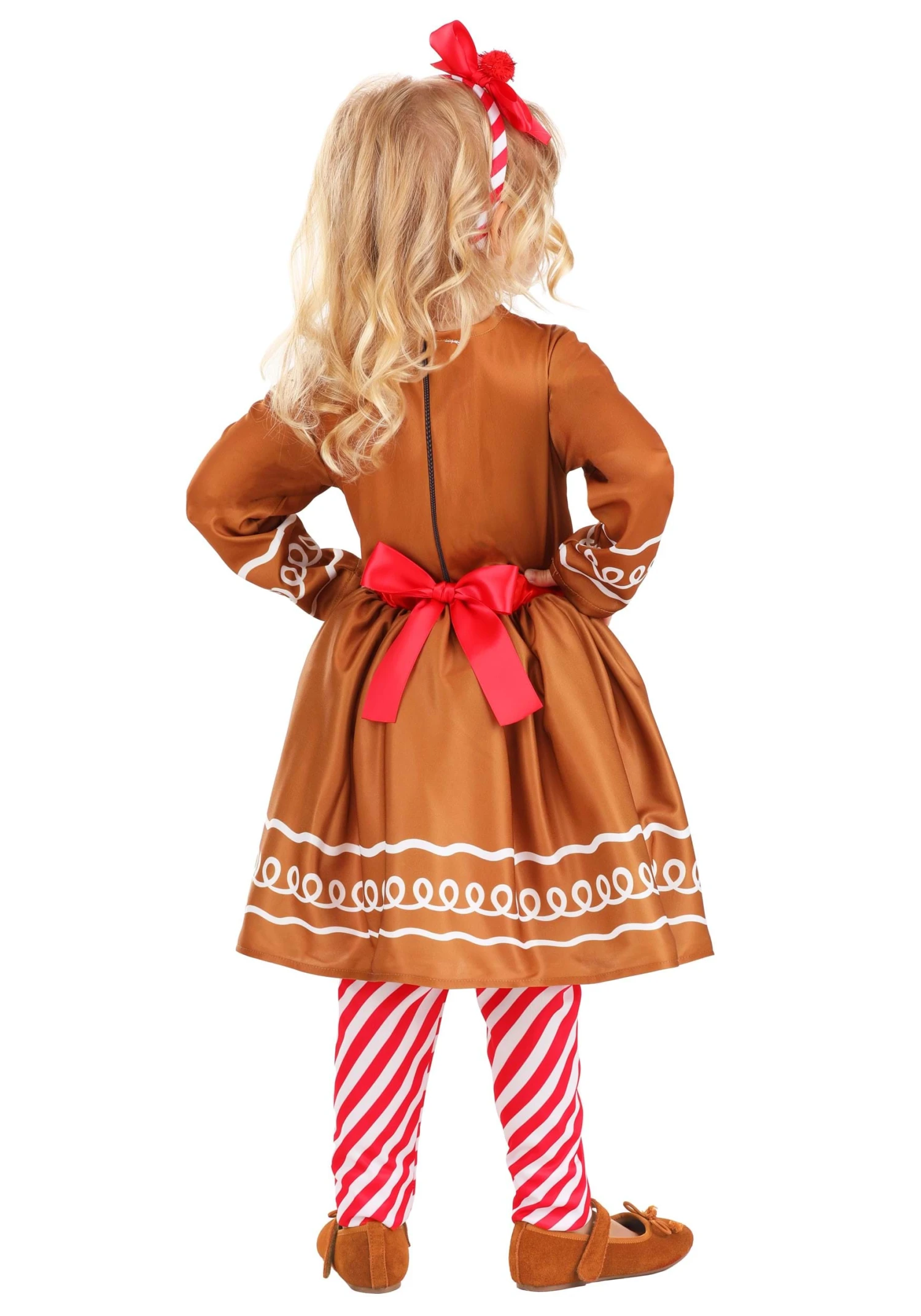 Toddler Gingerbread Costume Dress For Girls 2 Toddler Gingerbread Costume Dress For Girls - Image 2
