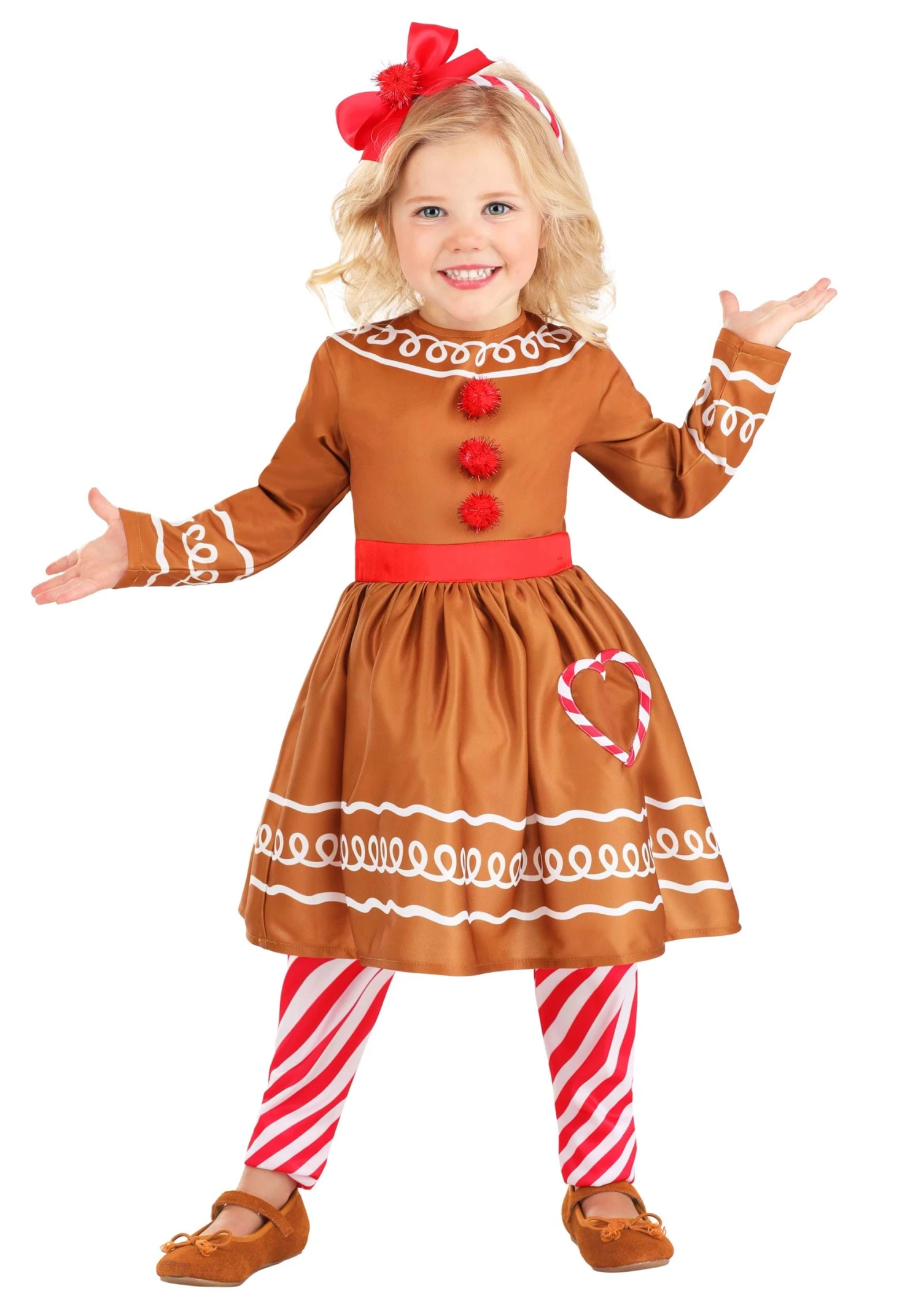 Toddler Gingerbread Costume Dress For Girls 1 Toddler Gingerbread Costume Dress For Girls