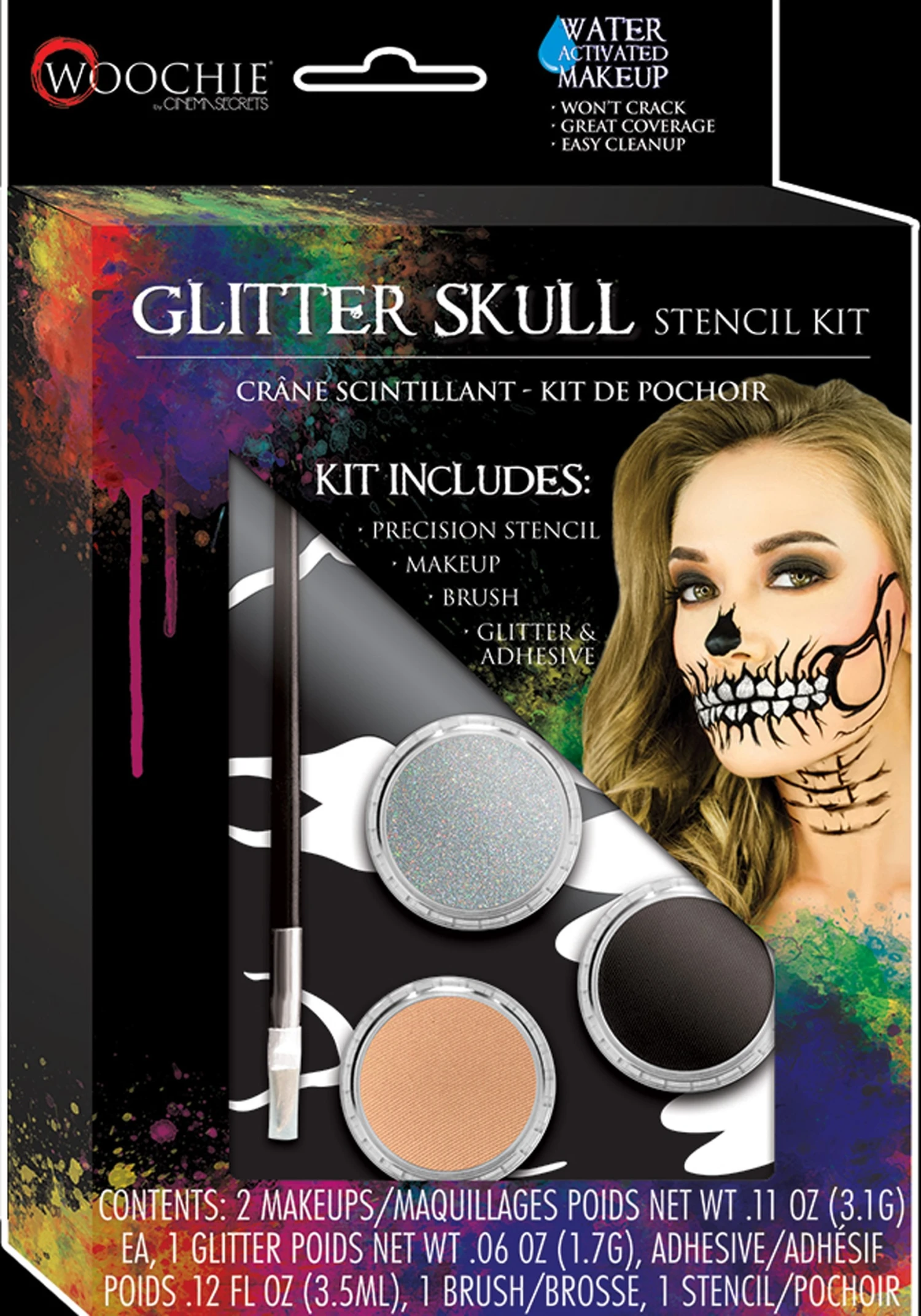 Glitter Skull Stencil And Makeup Kit 1 Glitter Skull Stencil And Makeup Kit