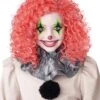 Bright Red Glow In The Dark Curly Clown Wig For Adults