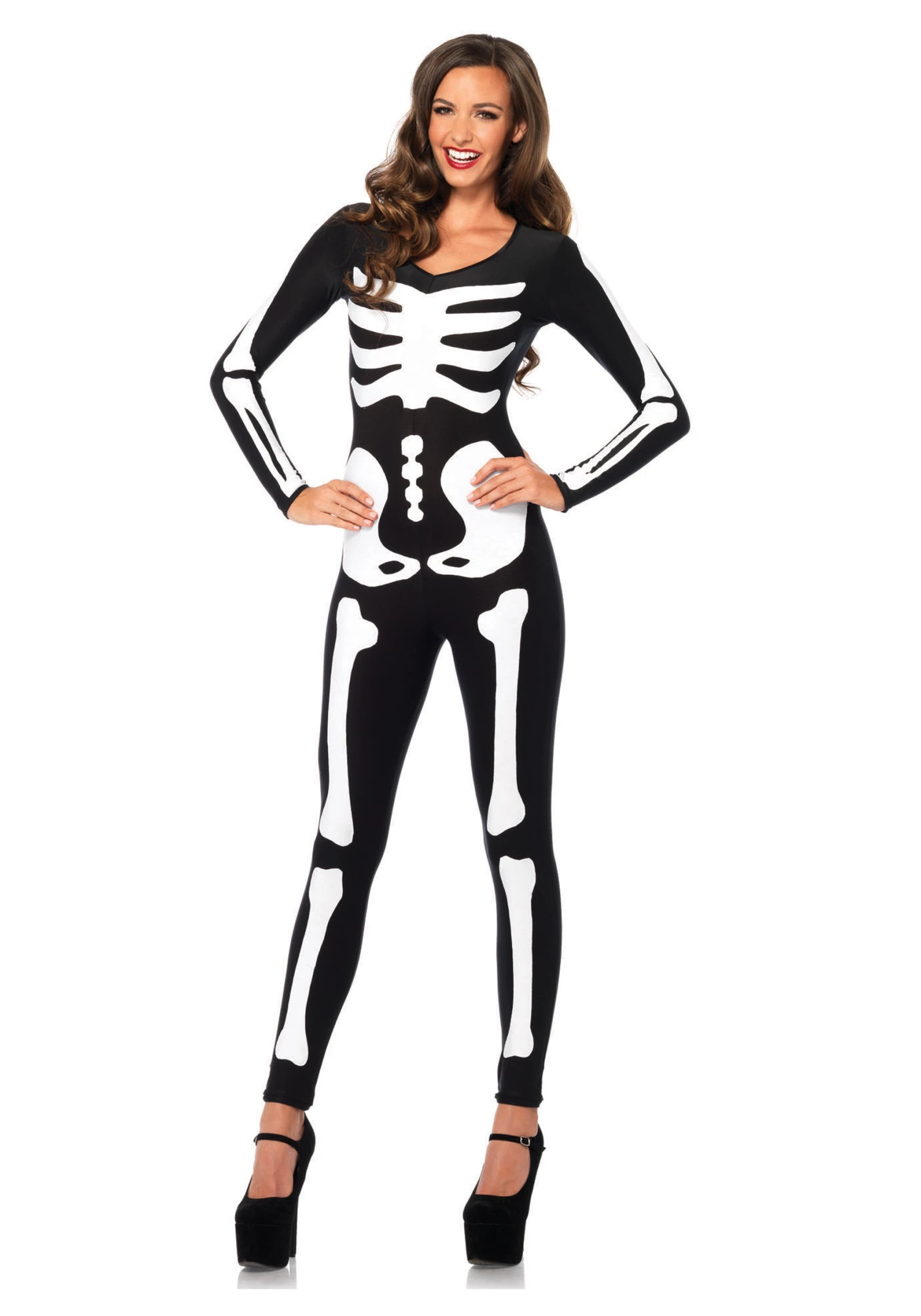 LEG AVENUE Women's Glow In The Dark Skeleton Catsuit 1 LEG AVENUE Women's Glow In The Dark Skeleton Catsuit