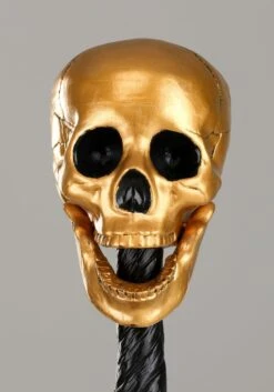 Gold Voodoo Skull Staff Accessory -Halloween Costumes Shop gold voodoo skull staff alt 2