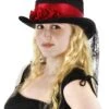 Gothic Red Rose Top Hat