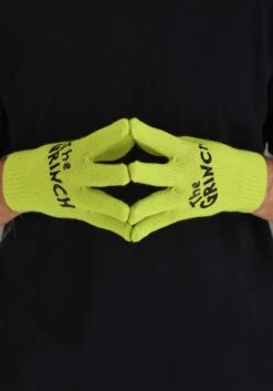 Grinch Hat & Gloves Set For Adults 5 Grinch Hat & Gloves Set For Adults -Halloween Costumes Shop grinch beanie gloves set alt 2