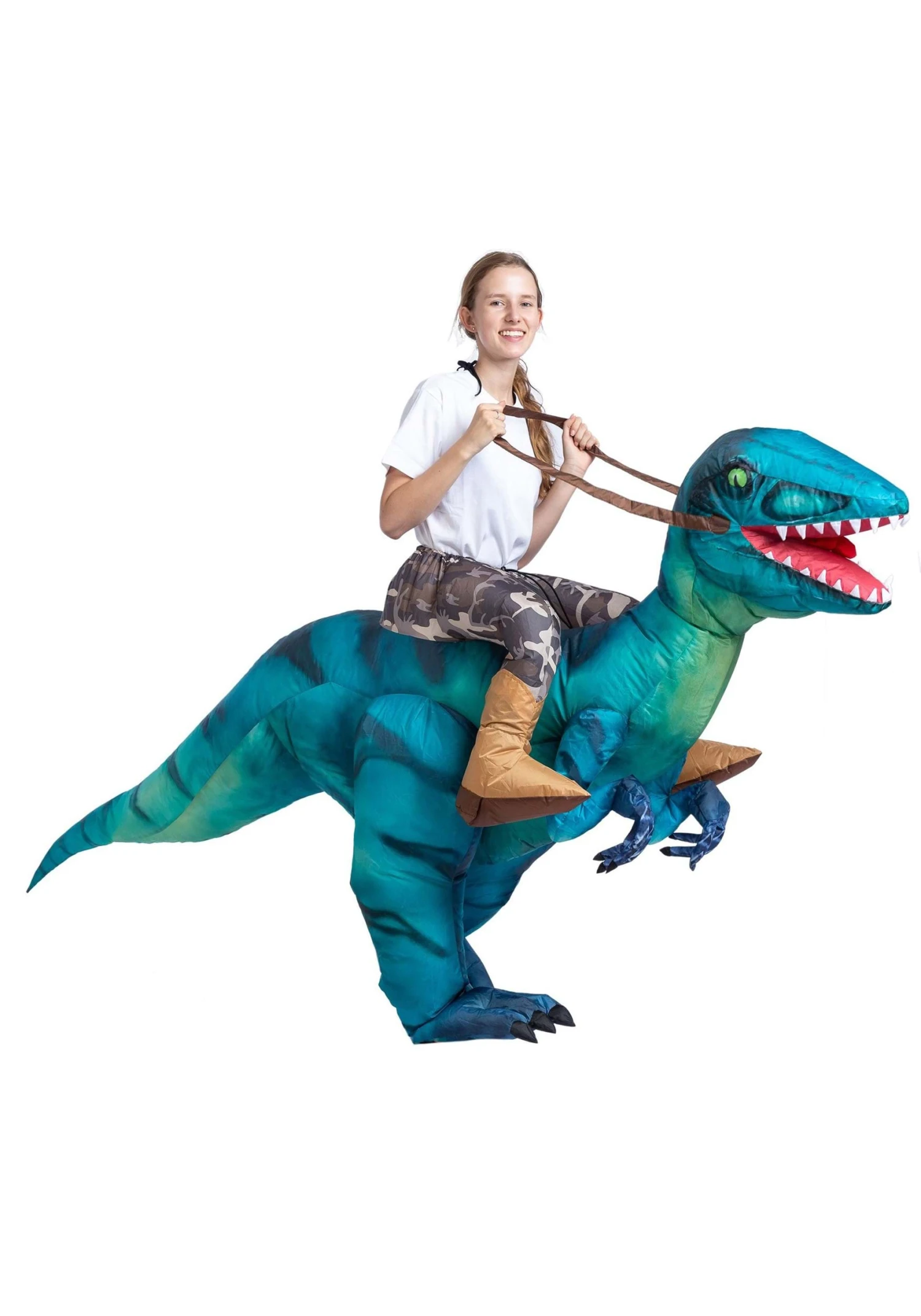 Inflatable Raptor Ride-On Costume For Adults 3 Inflatable Raptor Ride-On Costume For Adults - Image 3