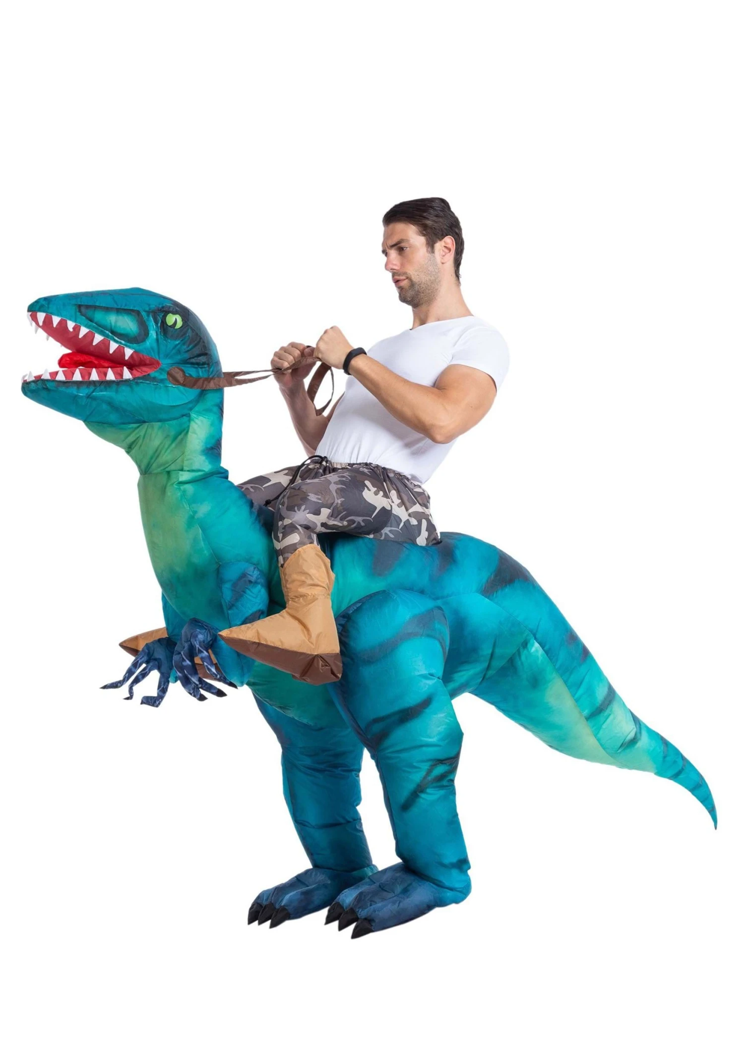 Inflatable Raptor Ride-On Costume For Adults 1 Inflatable Raptor Ride-On Costume For Adults
