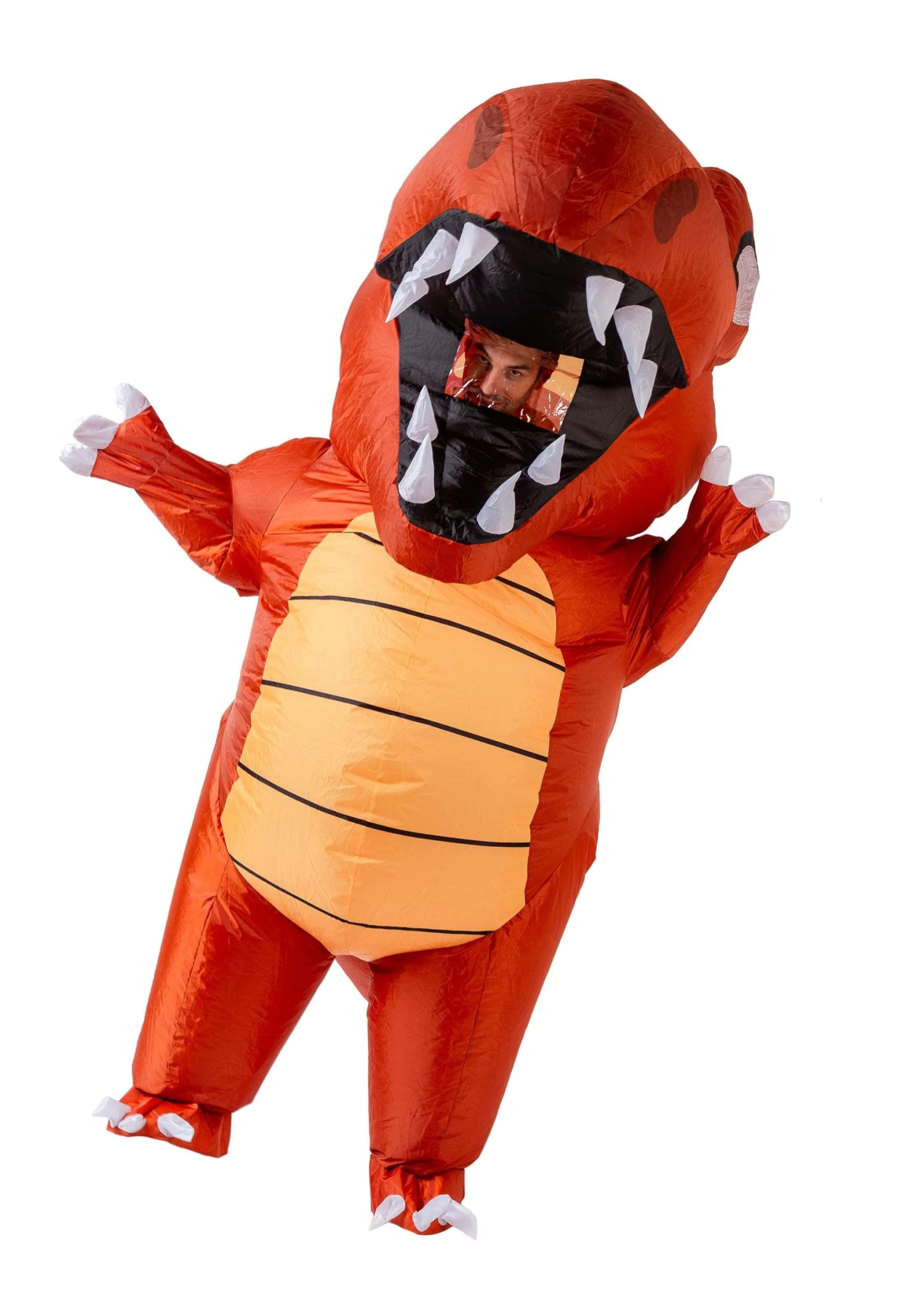 Inflatable Red Dinosaur Costume For Adults 1 Inflatable Red Dinosaur Costume For Adults