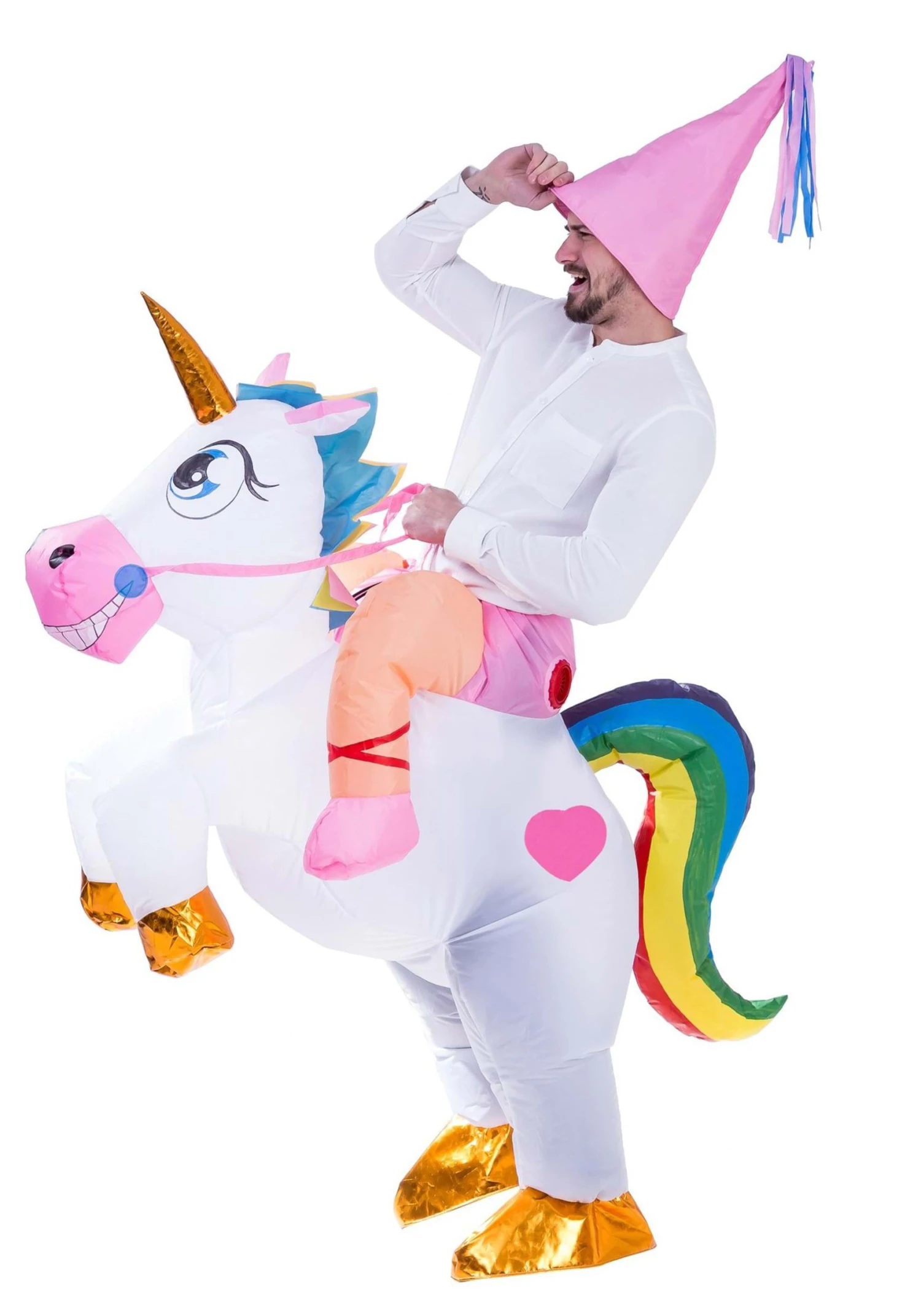 Inflatable Unicorn Ride-On Costume For Adults 2 Inflatable Unicorn Ride-On Costume For Adults - Image 2