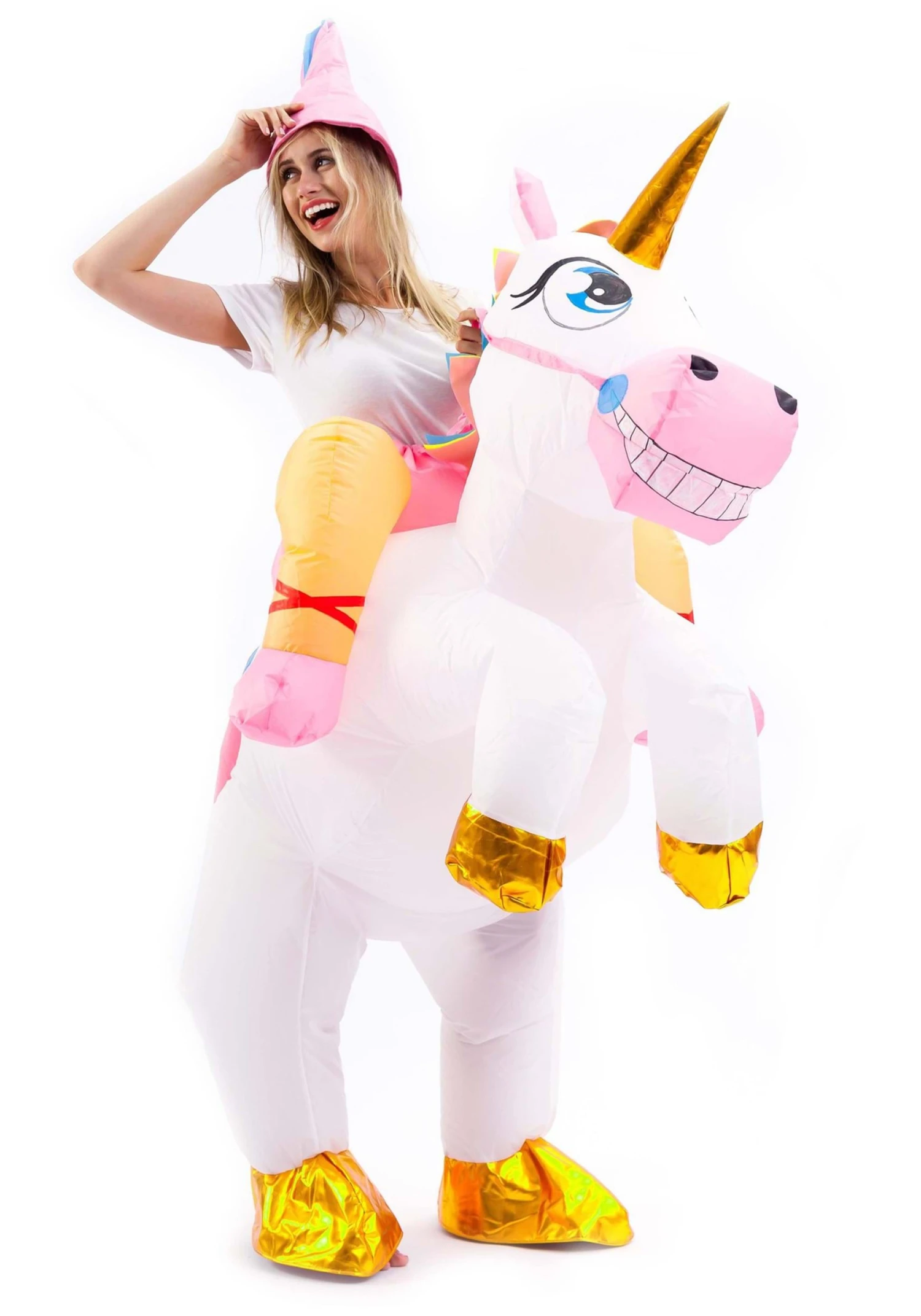 Inflatable Unicorn Ride-On Costume For Adults 1 Inflatable Unicorn Ride-On Costume For Adults