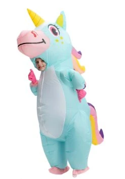 Inflatable Blue Unicorn Costume For A Child 6 Inflatable Blue Unicorn Costume For A Child -Halloween Costumes Shop inflatable child blue unicorn costume alt 2