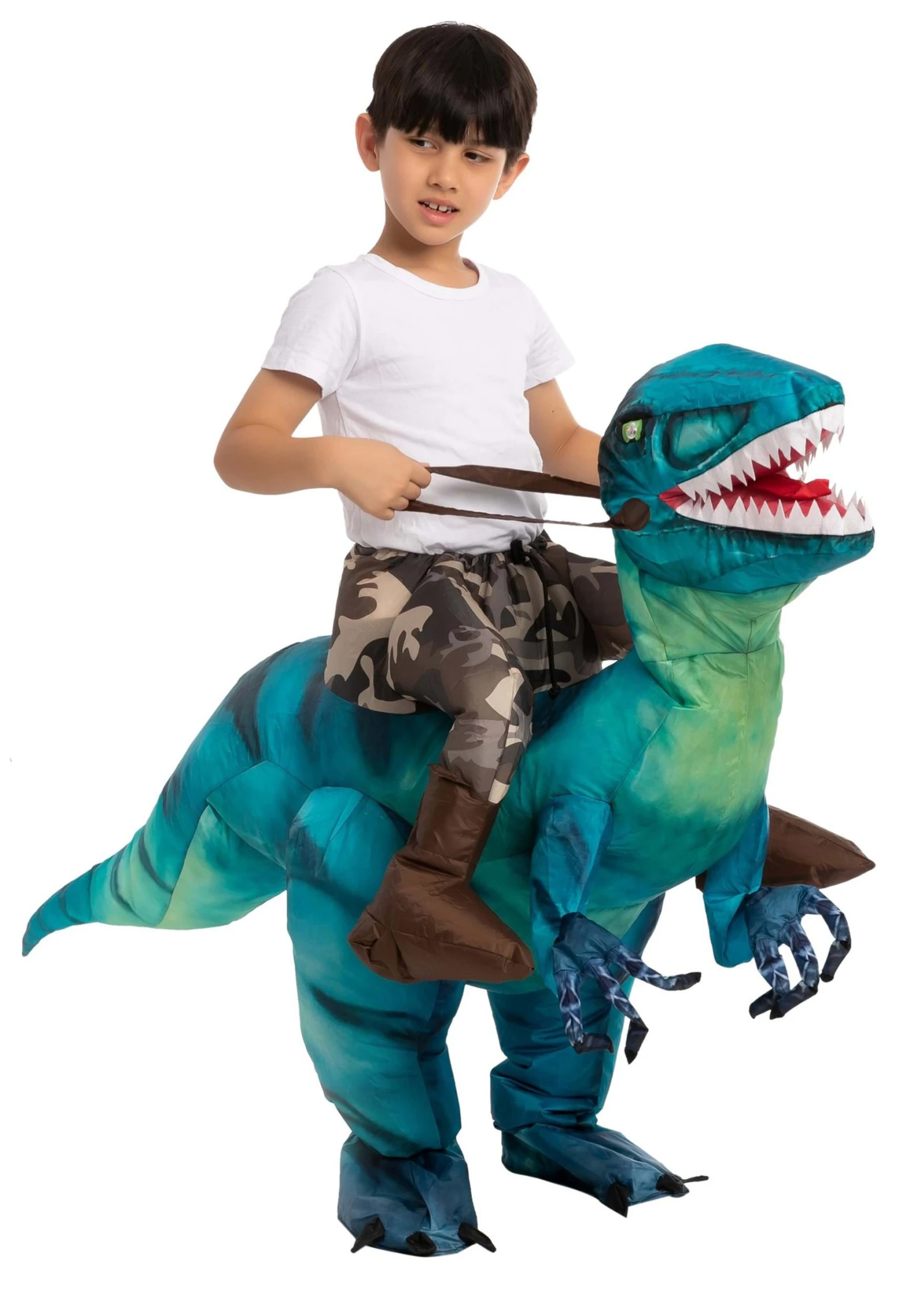 Inflatable Raptor Ride-On Costume For Children 2 Inflatable Raptor Ride-On Costume For Children - Image 2
