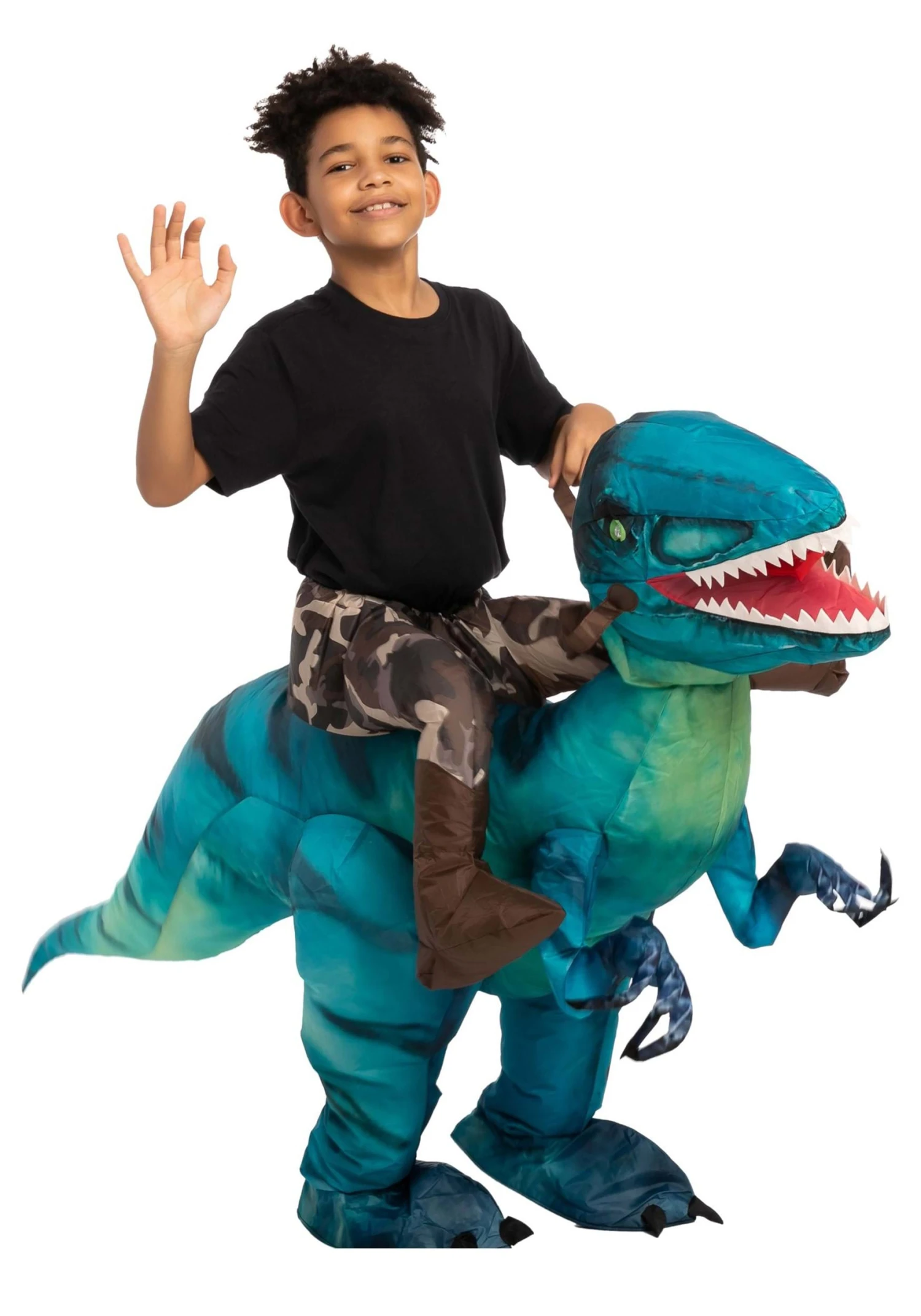 Inflatable Raptor Ride-On Costume For Children 1 Inflatable Raptor Ride-On Costume For Children