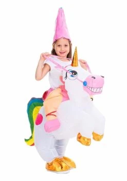 Inflatable Unicorn Ride-On Costume For Kids 7 Inflatable Unicorn Ride-On Costume For Kids -Halloween Costumes Shop inflatable kids unicorn ride on costume alt 3