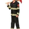 Black Uniform Firefighter Kids Costume
