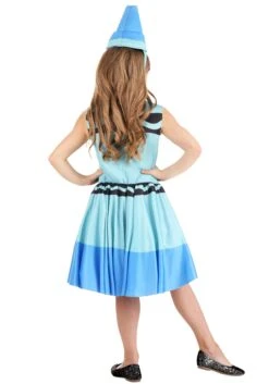 Kid's Blue Crayon Costume Dress 6 Kid's Blue Crayon Costume Dress -Halloween Costumes Shop kids blue crayon costume dress alt 2