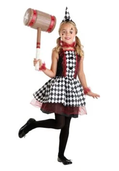 Burgundy Harlequin Costume For Kids