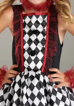 Burgundy Harlequin Costume For Kids -Halloween Costumes Shop kids burgundy harlequin costume alt 2