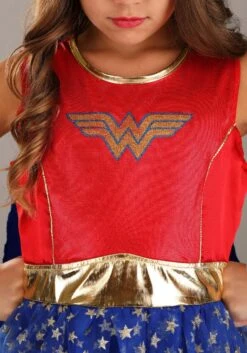 Caped Wonder Woman Costume For Girls -Halloween Costumes Shop kids caped wonder woman costume alt 2