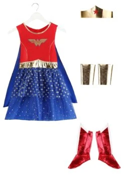 Caped Wonder Woman Costume For Girls -Halloween Costumes Shop kids caped wonder woman costume alt 8