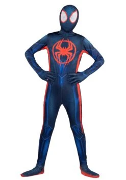 JAZWARES Classic Spider-Man Miles Morales Zentai Costume For Kids 8 JAZWARES Classic Spider-Man Miles Morales Zentai Costume For Kids -Halloween Costumes Shop kids classic spiderman miles morales zentai costume alt 2