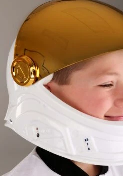 Kid's Deluxe Astronaut Cosmonaut Gold Costume Helmet -Halloween Costumes Shop kids cosmonaut helmet alt 3