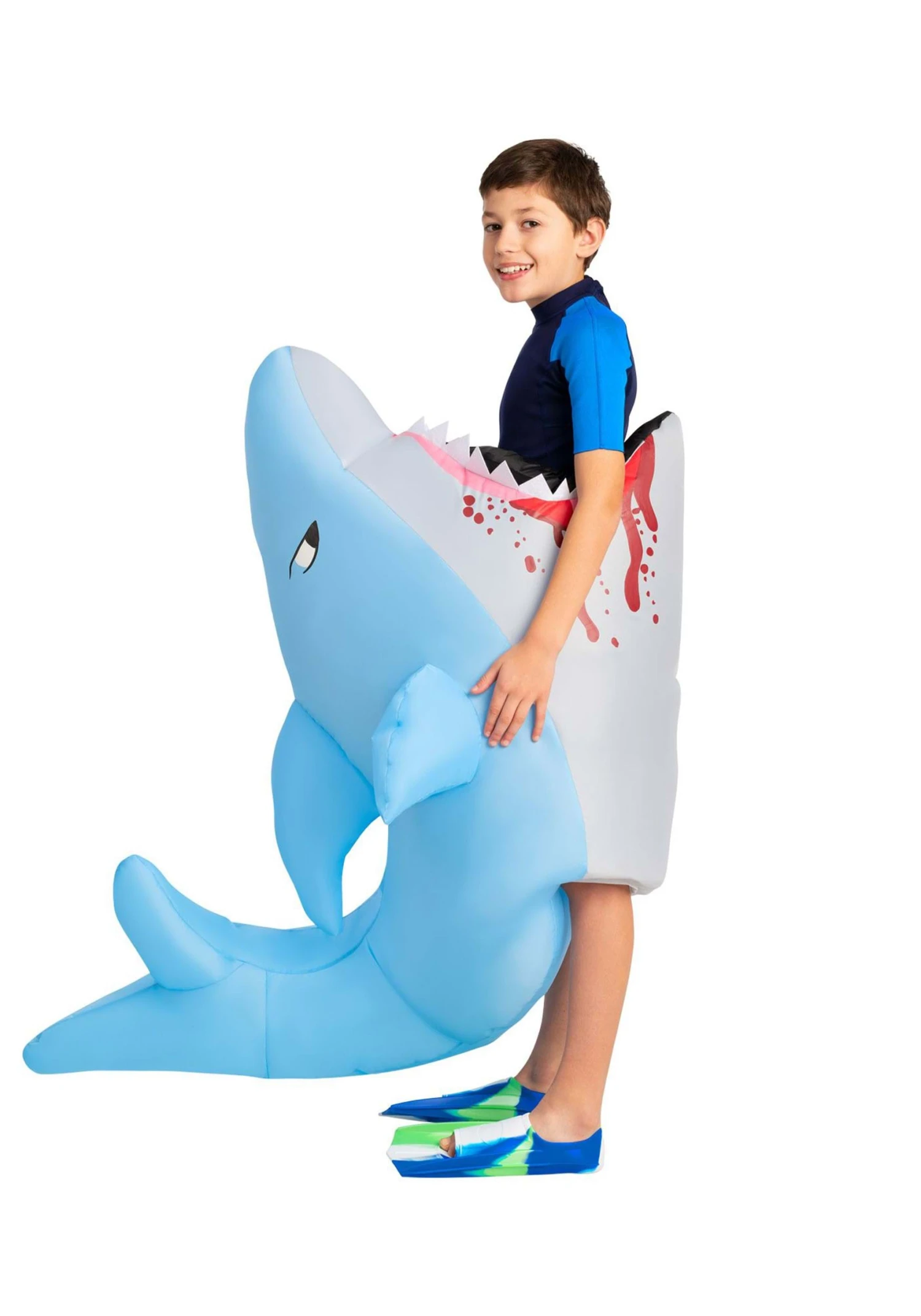 Kid's Man Eating Shark Inflatable Costume 2 Kid's Man Eating Shark Inflatable Costume - Image 2