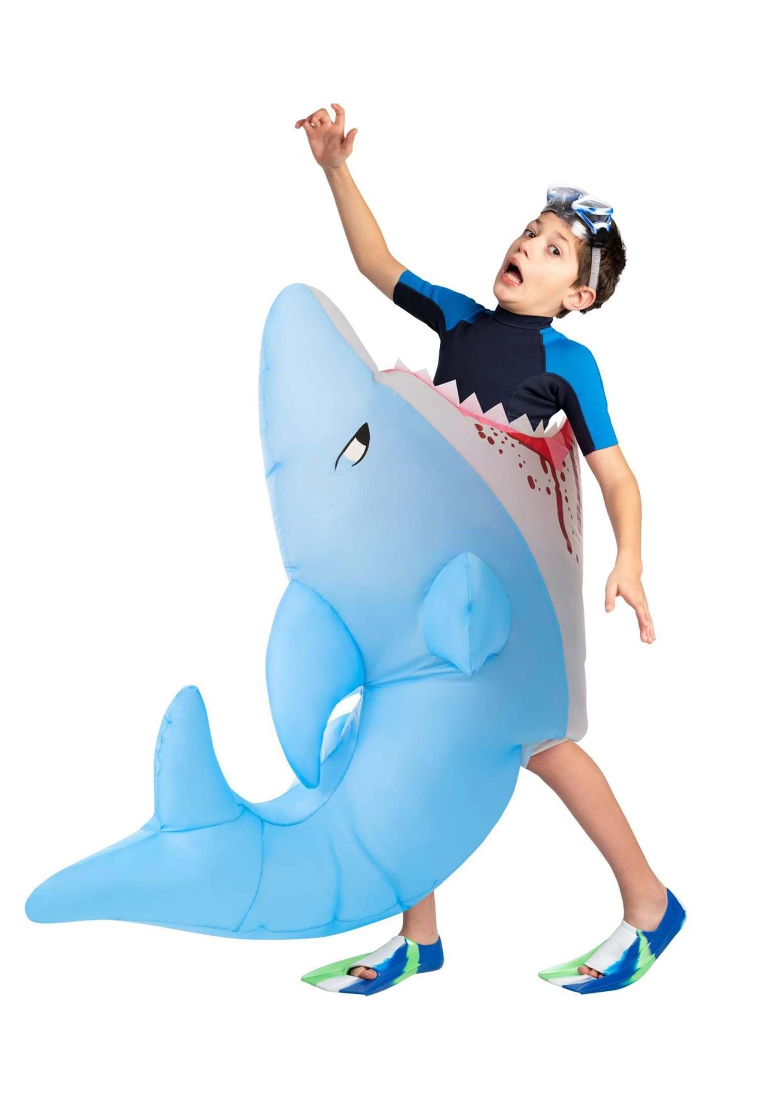 Kid's Man Eating Shark Inflatable Costume 1 Kid's Man Eating Shark Inflatable Costume