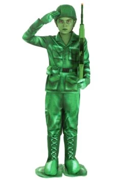Plastic Green Army Man Costume For Kid's