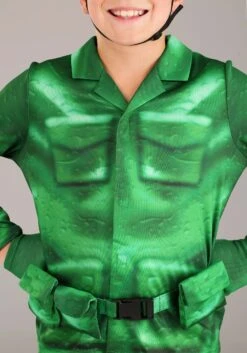 Plastic Green Army Man Costume For Kid's 9 Plastic Green Army Man Costume For Kid's -Halloween Costumes Shop kids plastic army man costume alt 2