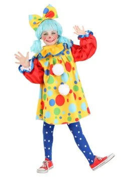Posh Polka Dot Clown Costume For Girls