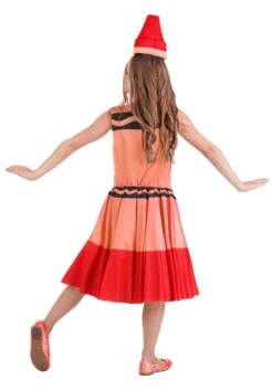 Girl's Red Crayon Costume Dress -Halloween Costumes Shop kids red crayon costume dress alt 3