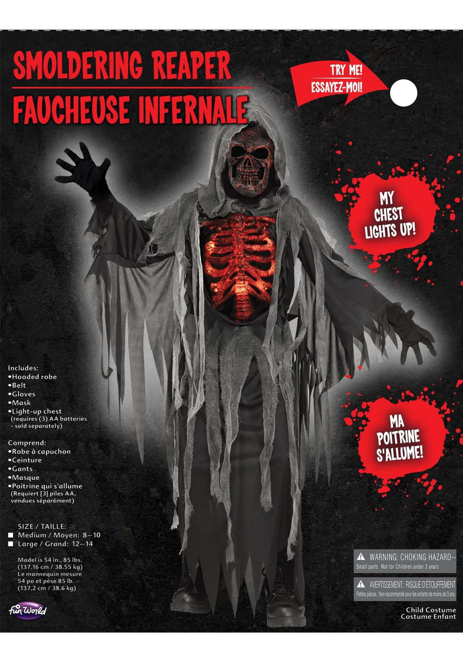 Fun World Smoldering Reaper Costume For Kids 3 Fun World Smoldering Reaper Costume For Kids - Image 3
