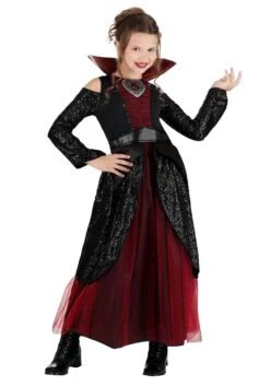 Vampire Queen Costume Dress For Girls 13 Vampire Queen Costume Dress For Girls -Halloween Costumes Shop kids vampire queen costume alt 6
