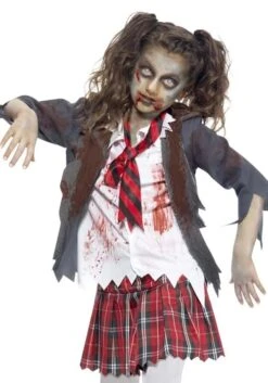 Smiffys Girls Zombie School Girl Costume -Halloween Costumes Shop kids zombie school girl costume 1