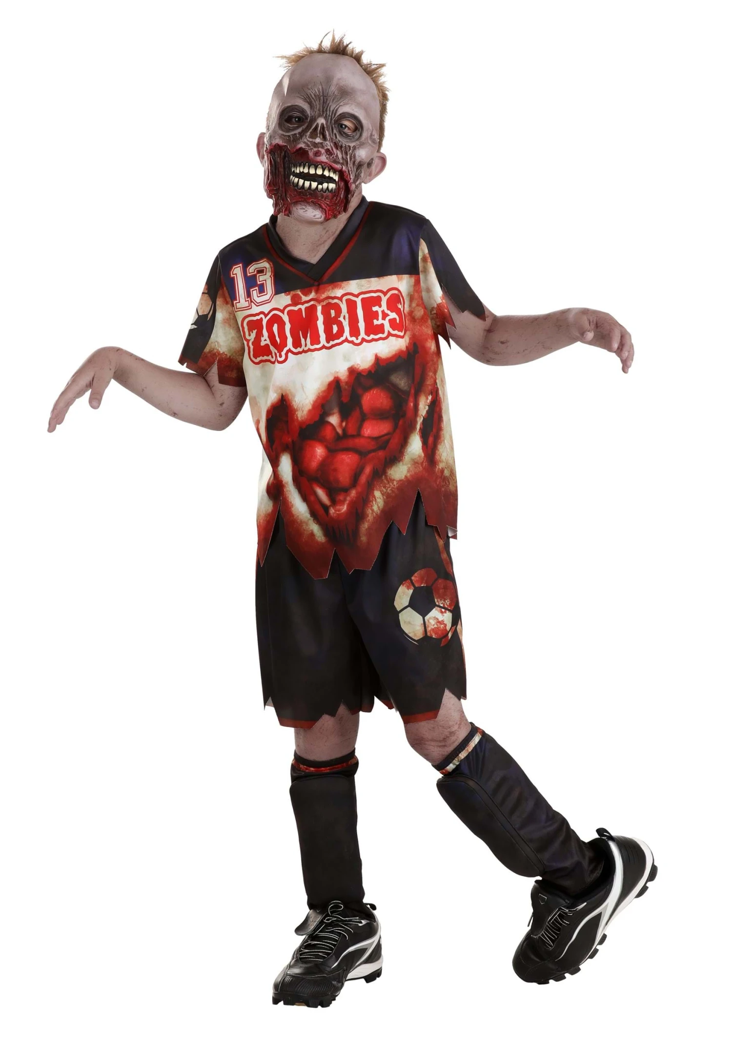 Zombie Soccer Player Costume For Kids 1 Zombie Soccer Player Costume For Kids