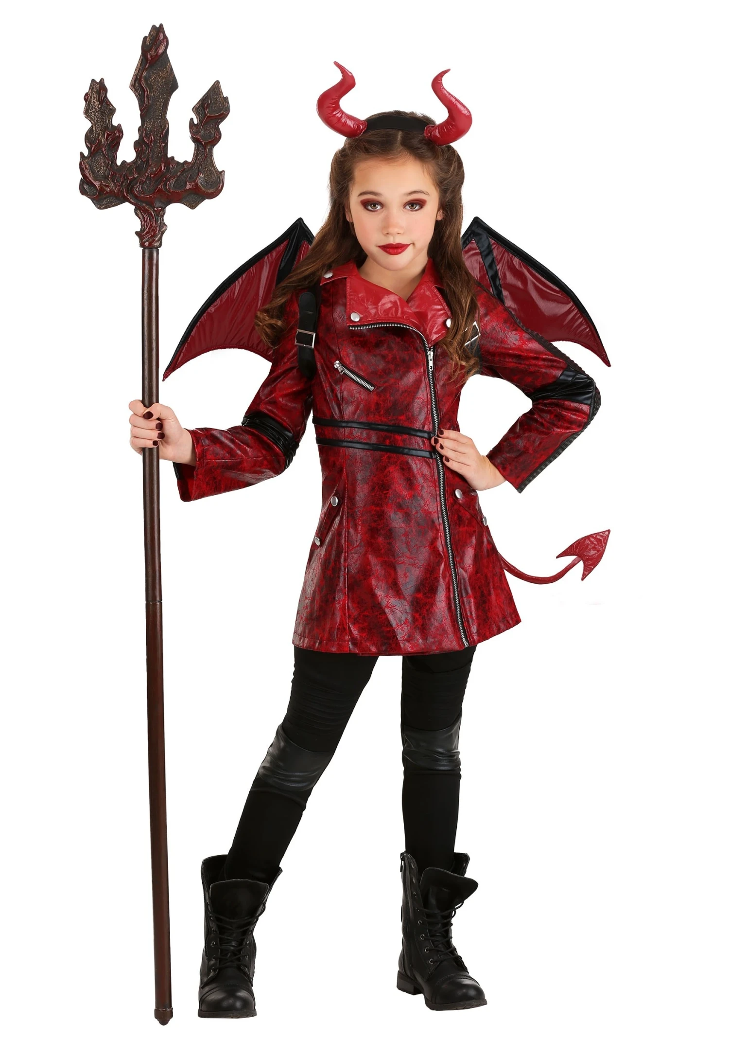 Leather Girls Devil Costume 1 Leather Girls Devil Costume