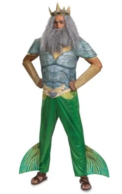 Disguise Little Mermaid Live Action Deluxe King Triton Costume For Adults -Halloween Costumes Shop little mermaid live action adult deluxe king trito alt 1