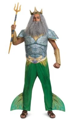 Disguise Little Mermaid Live Action Deluxe King Triton Costume For Adults -Halloween Costumes Shop little mermaid live action adult deluxe king trito alt 2