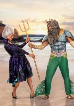 Disguise Little Mermaid Live Action Deluxe King Triton Costume For Adults -Halloween Costumes Shop little mermaid live action adult deluxe king trito alt 5