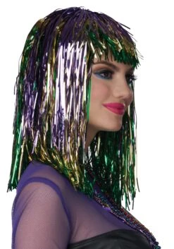 Women's Mardi Gras Tinsel Wig -Halloween Costumes Shop mardi gras tinsel wig alt 2
